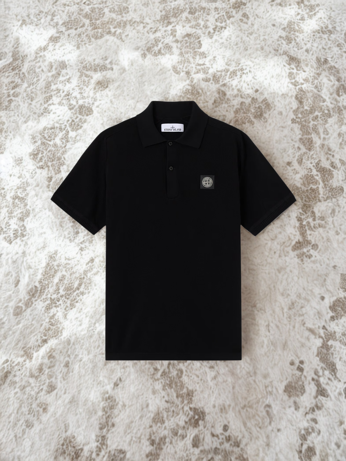 STONE ISLAND ポロシャツ オーガニックコットン エラスタン ピケ【アンティークローズ/ブラック】